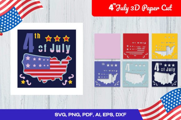 4th July 3D Paper Cut: A Review for Shadow Boxes