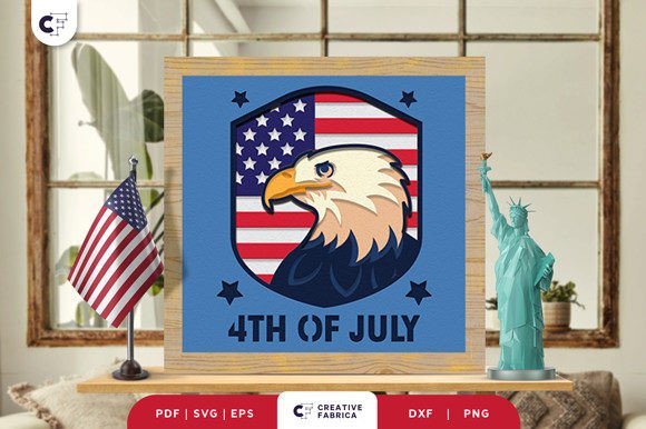 4th of July Eagle Shadow Box 3D SVG Review