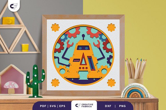 Alphabet Robot Letter A 3D SVG for Birthdays