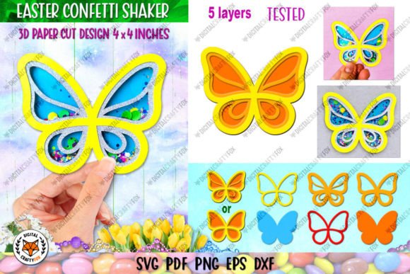 Butterfly Confetti Shaker: A 3D SVG Shape for Festive Handmade Crafts