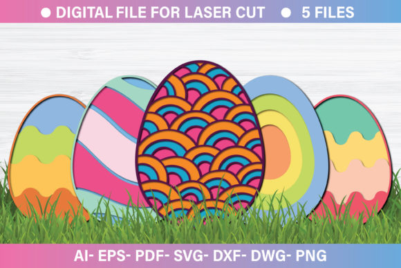 Easter Egg 3d Paper Cut SVG Bundle for Crafts