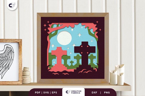 Graveyard 3D Shadow Box SVG Review