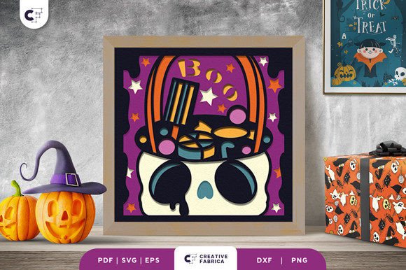 Halloween Candy Basket 3D SVG Adds Spooky Charm to Seasonal Branding