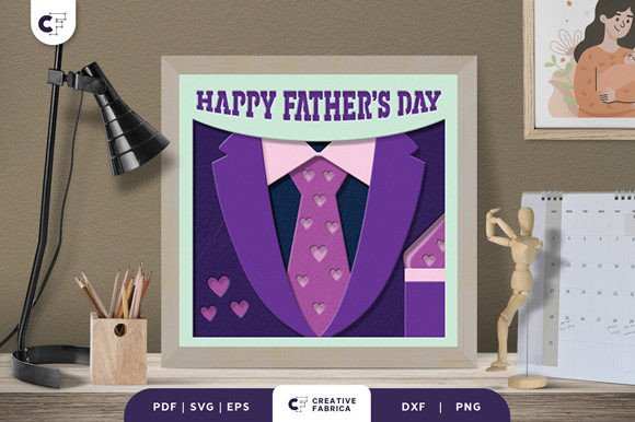Happy Father's Day 3D Light Box SVG Review