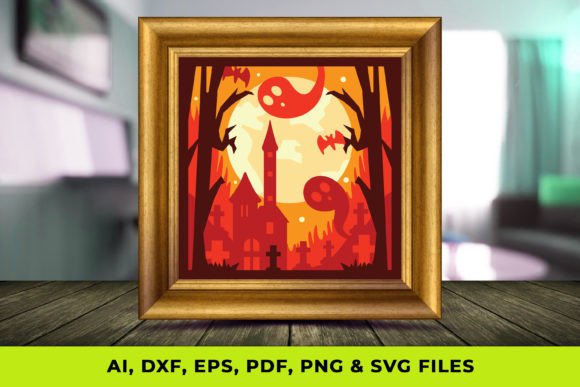 Layered 3D Witch SVG for Shadow Boxes and Craft Projects