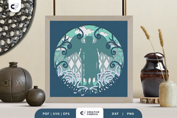 Memorial Grandma with Wings 3D SVG for Emotional Editorial Design