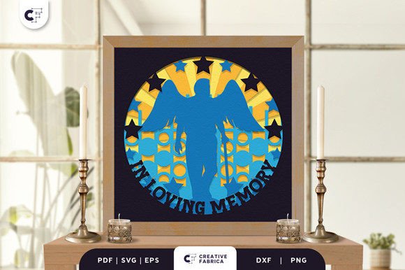 Memorial Grandpa with Wings Paper Cut