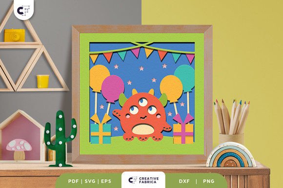 Monster with Three Eyes 3D Light Box SVG Review