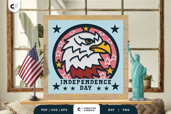 Patriotic USA Eagle 3D Light Box Papercut Review