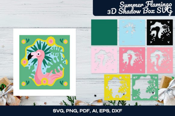 Summer Flamingo 3D Shadow Box SVG: A Designerβs Take on Playful Brand Depth