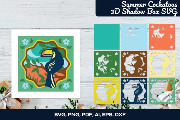 Summer Toucans 3D Shadow Box SVG Review for Real Embroidery Projects