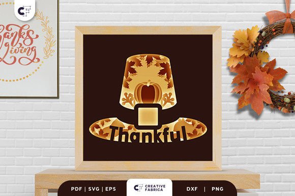Thanksgiving Pilgrimβs Hat 3D Light Box: Festive 3D SVG for Seasonal Branding