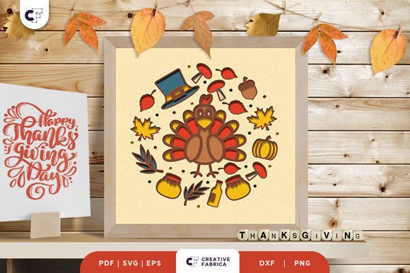 Thanksgiving Turkey 3D SVG Light Box for Crafters