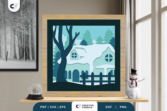 Winter Houses Shadow Box Paper Cut Review